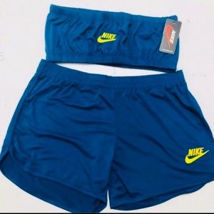nike shorts and bandeau set